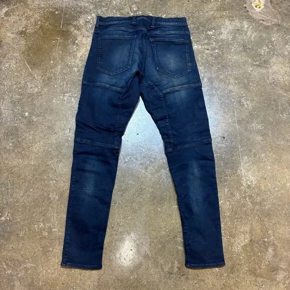 G Star Raw Rackam 3D Skinny Stretch Jeans Men's 33x32 Biker Y2K Streetwear